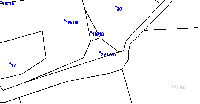 Parcela st. 227/26 v KÚ Chmelná u Vlašimi, Katastrální mapa