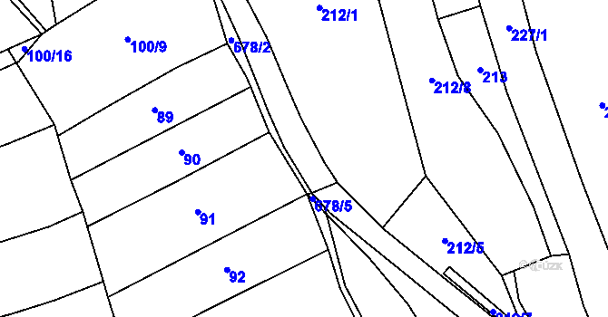 Parcela st. 706/2 v KÚ Chmelná u Vlašimi, Katastrální mapa