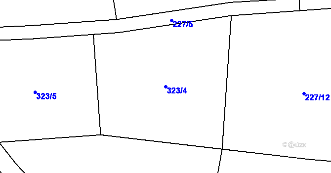 Parcela st. 323/4 v KÚ Chmelná u Vlašimi, Katastrální mapa