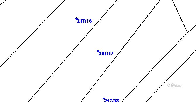 Parcela st. 217/17 v KÚ Myslov, Katastrální mapa