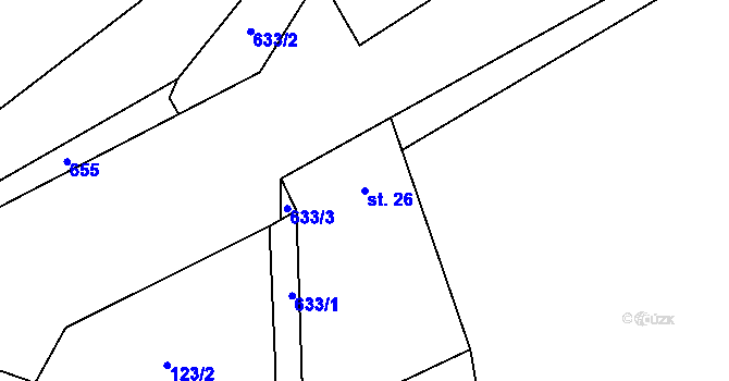 Parcela st. 26 v KÚ Velká Chmelná, Katastrální mapa