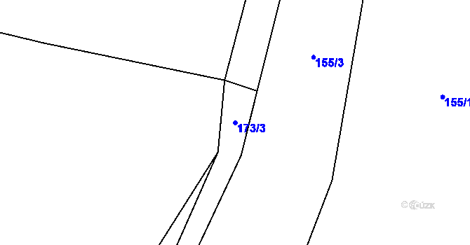 Parcela st. 173/3 v KÚ Velká Chmelná, Katastrální mapa