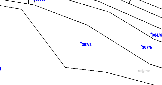 Parcela st. 367/4 v KÚ Velká Chmelná, Katastrální mapa