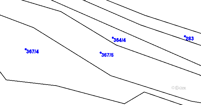 Parcela st. 367/5 v KÚ Velká Chmelná, Katastrální mapa