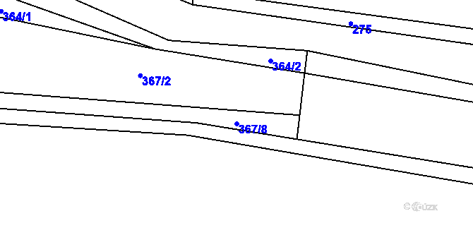 Parcela st. 367/8 v KÚ Velká Chmelná, Katastrální mapa