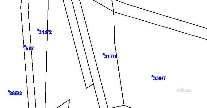 Parcela st. 317/1 v KÚ Dolní Chobolice, Katastrální mapa