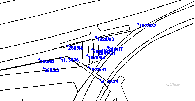 Parcela st. 2841/21 v KÚ Choceň, Katastrální mapa