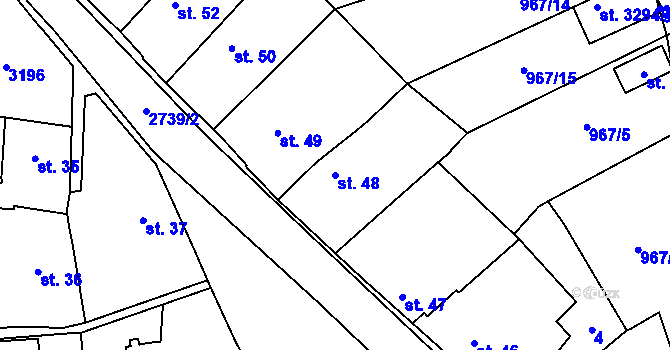 Parcela st. 48 v KÚ Choceň, Katastrální mapa