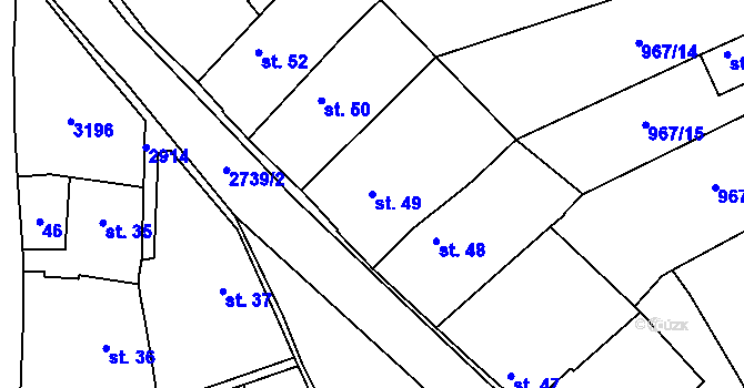 Parcela st. 49 v KÚ Choceň, Katastrální mapa