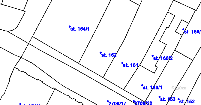 Parcela st. 162 v KÚ Choceň, Katastrální mapa