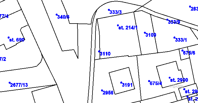 Parcela st. 214/3 v KÚ Choceň, Katastrální mapa