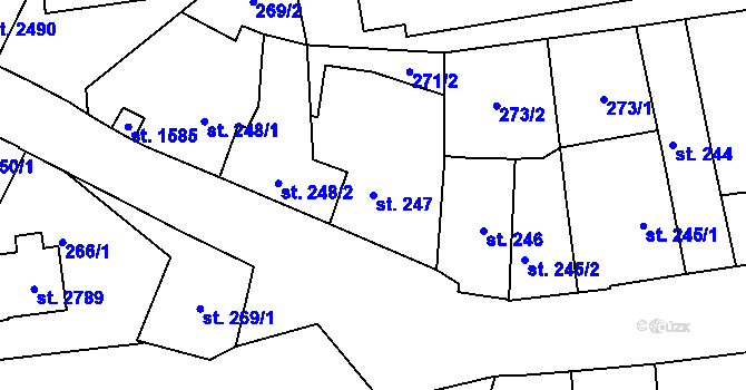 Parcela st. 247 v KÚ Choceň, Katastrální mapa