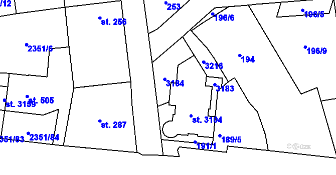Parcela st. 285/2 v KÚ Choceň, Katastrální mapa