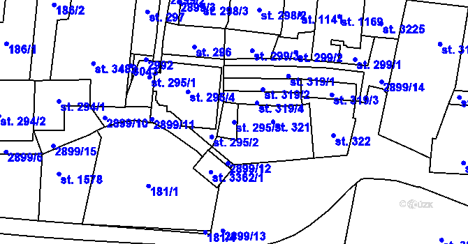 Parcela st. 295/3 v KÚ Choceň, Katastrální mapa