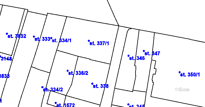 Parcela st. 337/2 v KÚ Choceň, Katastrální mapa