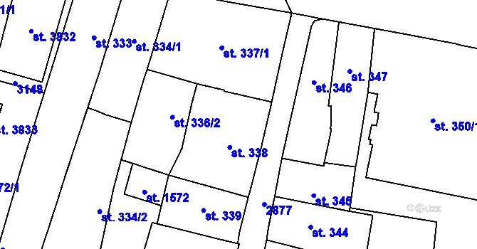 Parcela st. 337/3 v KÚ Choceň, Katastrální mapa