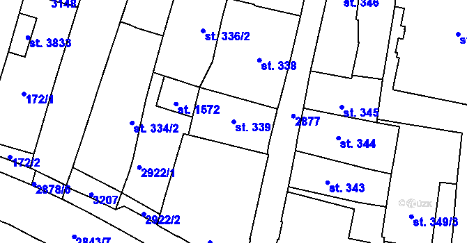 Parcela st. 339 v KÚ Choceň, Katastrální mapa