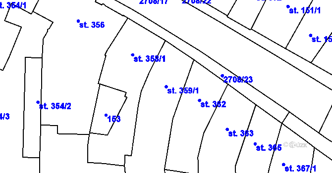 Parcela st. 359/1 v KÚ Choceň, Katastrální mapa
