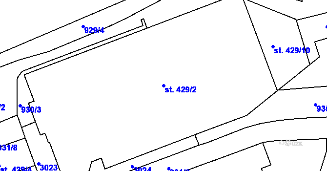 Parcela st. 429/2 v KÚ Choceň, Katastrální mapa