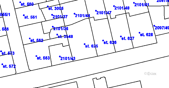 Parcela st. 625 v KÚ Choceň, Katastrální mapa