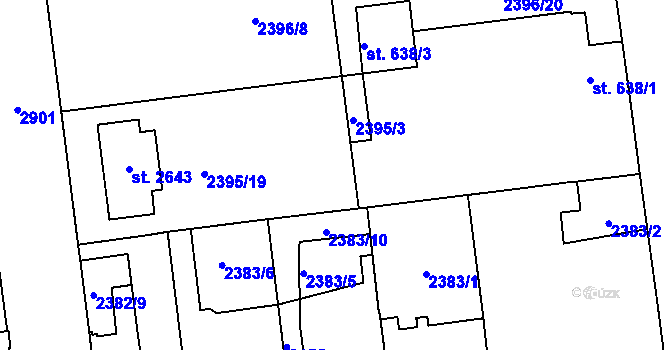 Parcela st. 638/2 v KÚ Choceň, Katastrální mapa