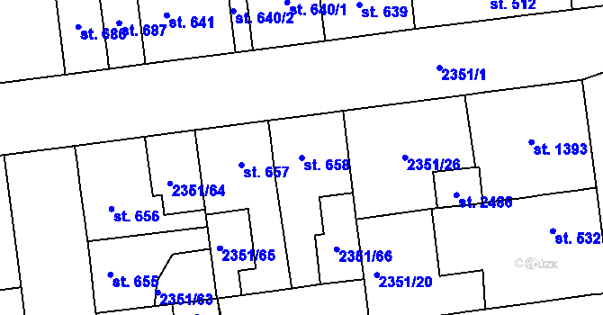 Parcela st. 658 v KÚ Choceň, Katastrální mapa