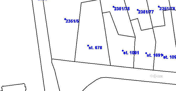Parcela st. 678 v KÚ Choceň, Katastrální mapa