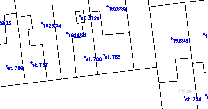 Parcela st. 765 v KÚ Choceň, Katastrální mapa
