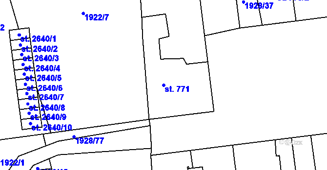 Parcela st. 771 v KÚ Choceň, Katastrální mapa