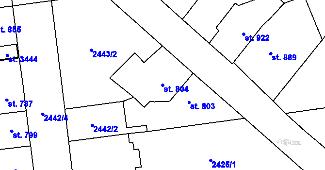 Parcela st. 804 v KÚ Choceň, Katastrální mapa