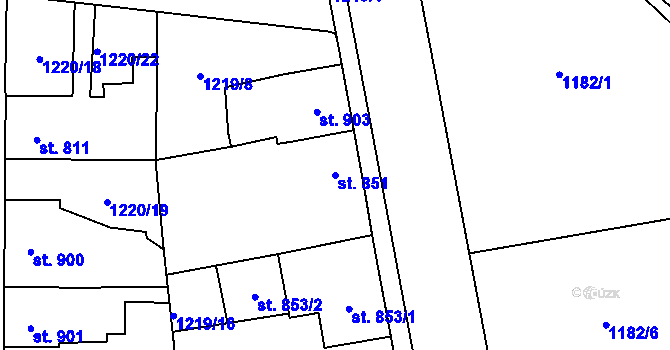 Parcela st. 851 v KÚ Choceň, Katastrální mapa