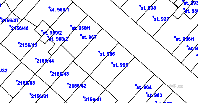 Parcela st. 966 v KÚ Choceň, Katastrální mapa