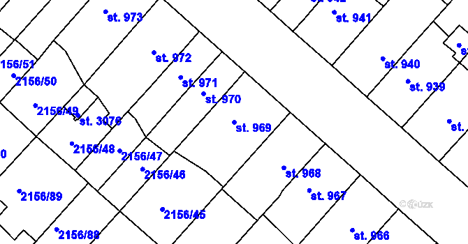 Parcela st. 969 v KÚ Choceň, Katastrální mapa