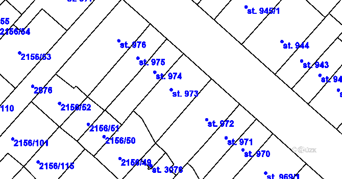 Parcela st. 973 v KÚ Choceň, Katastrální mapa