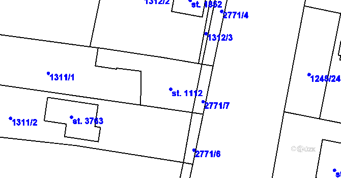 Parcela st. 1112 v KÚ Choceň, Katastrální mapa