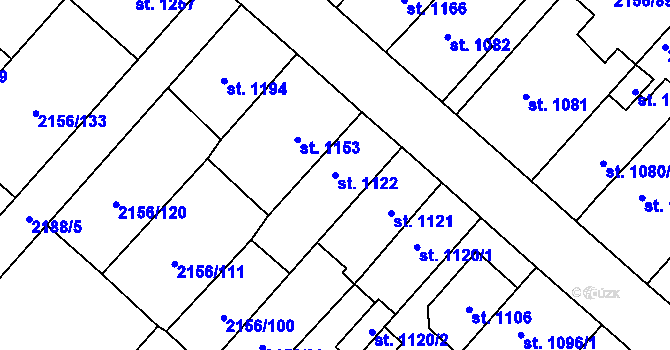 Parcela st. 1122 v KÚ Choceň, Katastrální mapa