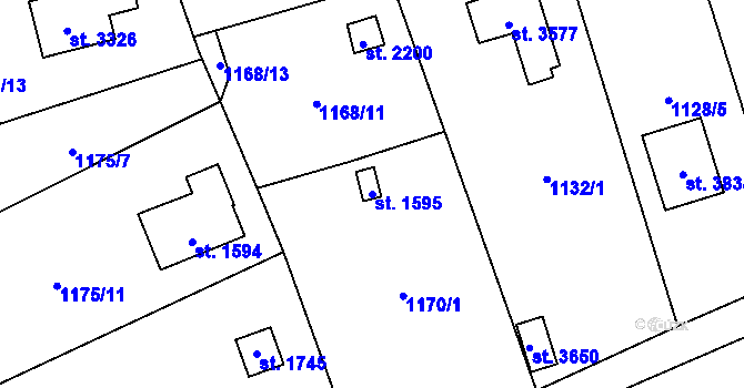 Parcela st. 1595 v KÚ Choceň, Katastrální mapa