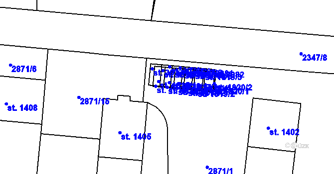 Parcela st. 1816/2 v KÚ Choceň, Katastrální mapa