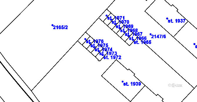 Parcela st. 1973 v KÚ Choceň, Katastrální mapa