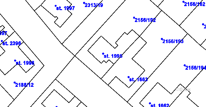 Parcela st. 1995 v KÚ Choceň, Katastrální mapa