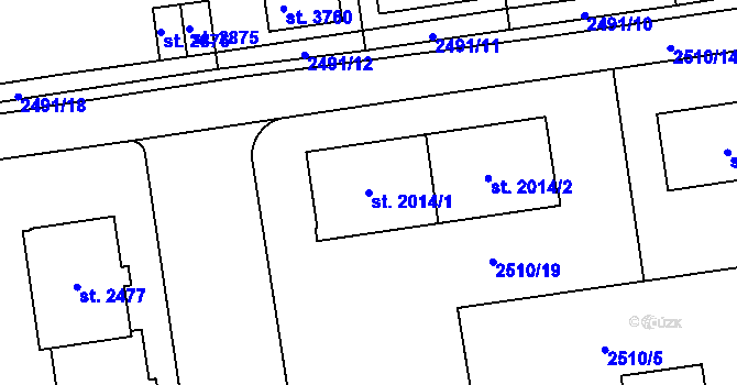 Parcela st. 2014/1 v KÚ Choceň, Katastrální mapa