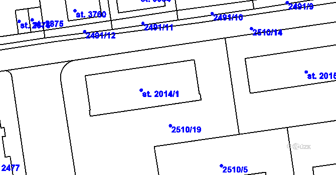Parcela st. 2014/2 v KÚ Choceň, Katastrální mapa