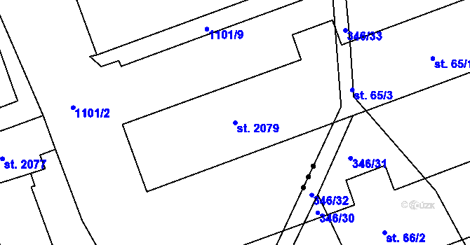 Parcela st. 2079 v KÚ Choceň, Katastrální mapa