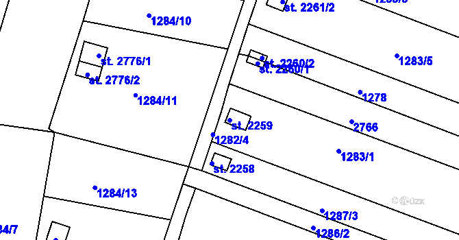 Parcela st. 2259 v KÚ Choceň, Katastrální mapa