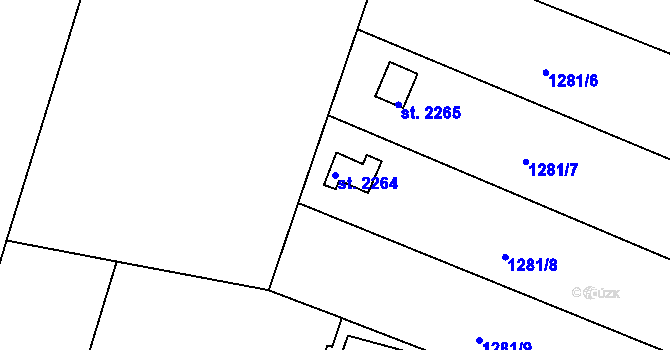 Parcela st. 2264 v KÚ Choceň, Katastrální mapa