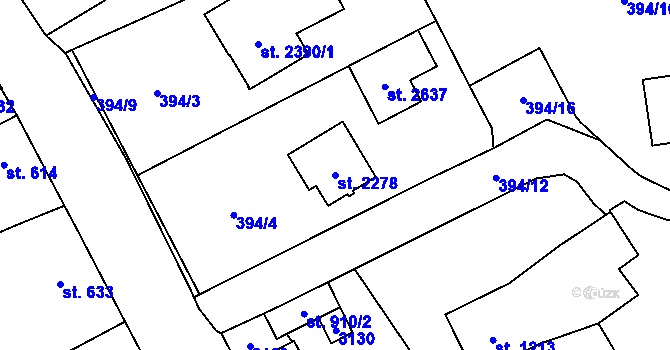 Parcela st. 2278 v KÚ Choceň, Katastrální mapa