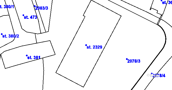 Parcela st. 2329 v KÚ Choceň, Katastrální mapa