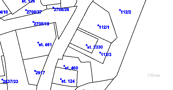 Parcela st. 2330 v KÚ Choceň, Katastrální mapa
