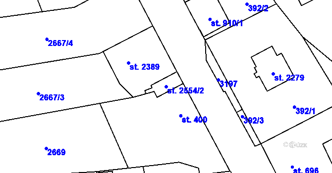 Parcela st. 2554/2 v KÚ Choceň, Katastrální mapa