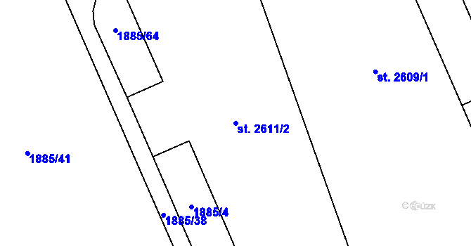 Parcela st. 2611/2 v KÚ Choceň, Katastrální mapa